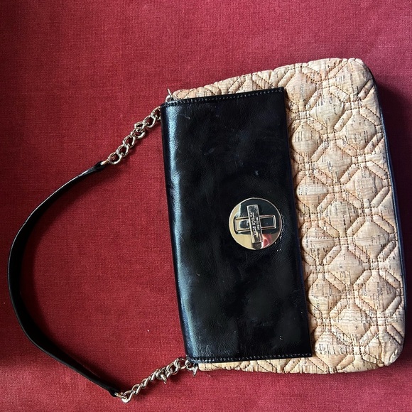 Kate Spade Vintage Black and Tan Cork Quilted Shoulder Bag - Picture 7 of 12
